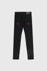 RTA Bryant Black-Red Rest in Peace RIP Jeans at Gravity NYC